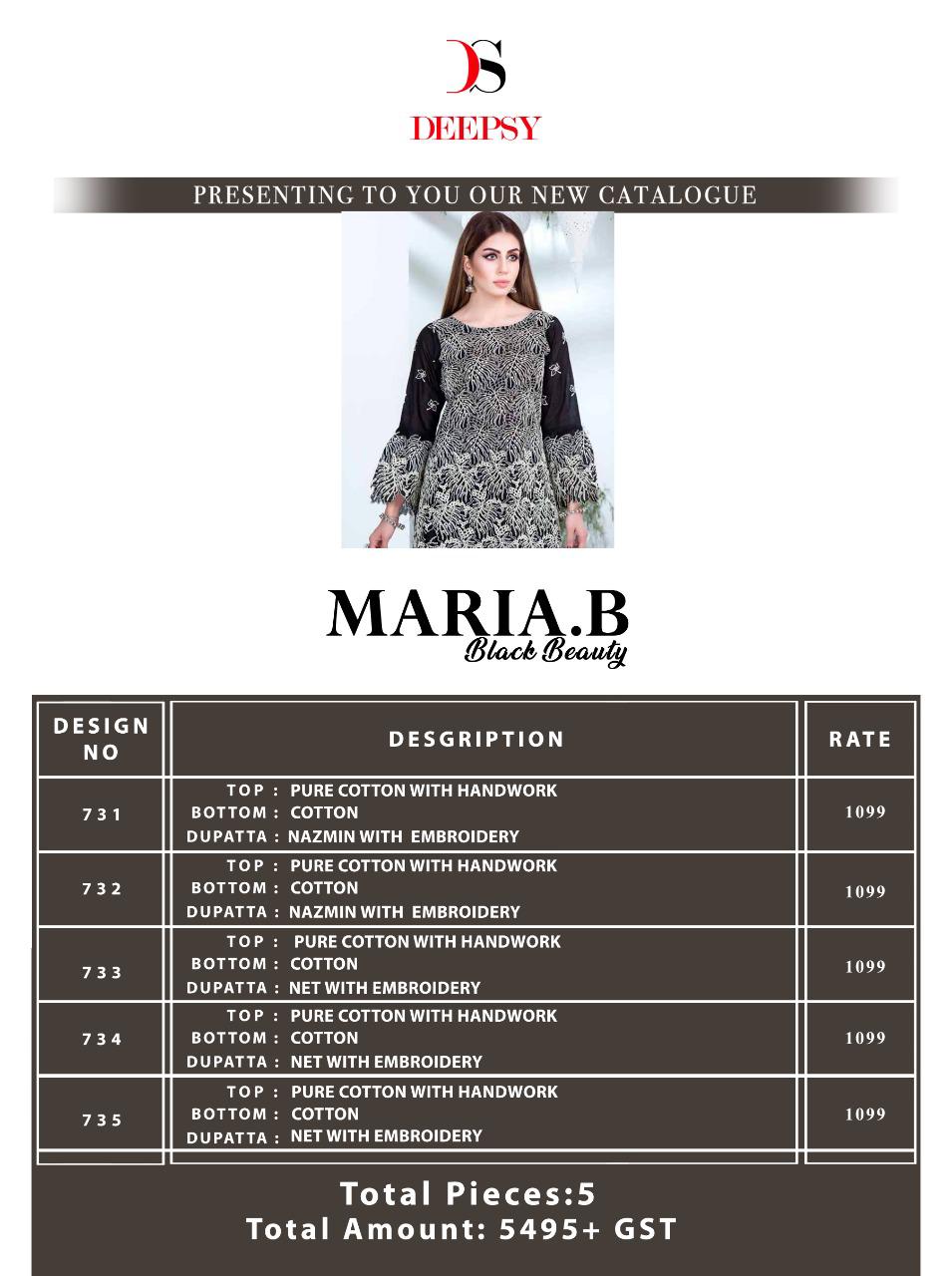 Deepsy Maria B Black Latest Fancy Designer Beauty Pakstani Salwar Suits Collection
