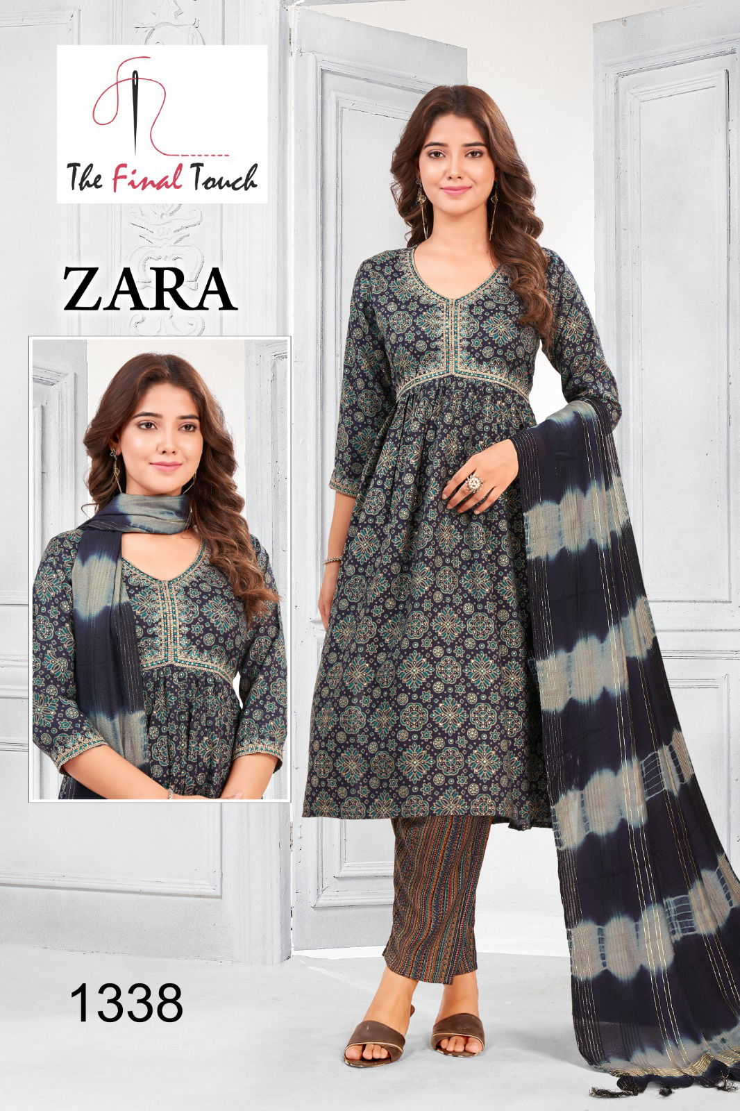 Zara By RR Alia Cut Embroidery Kurti With Bottom Dupatta Catalog