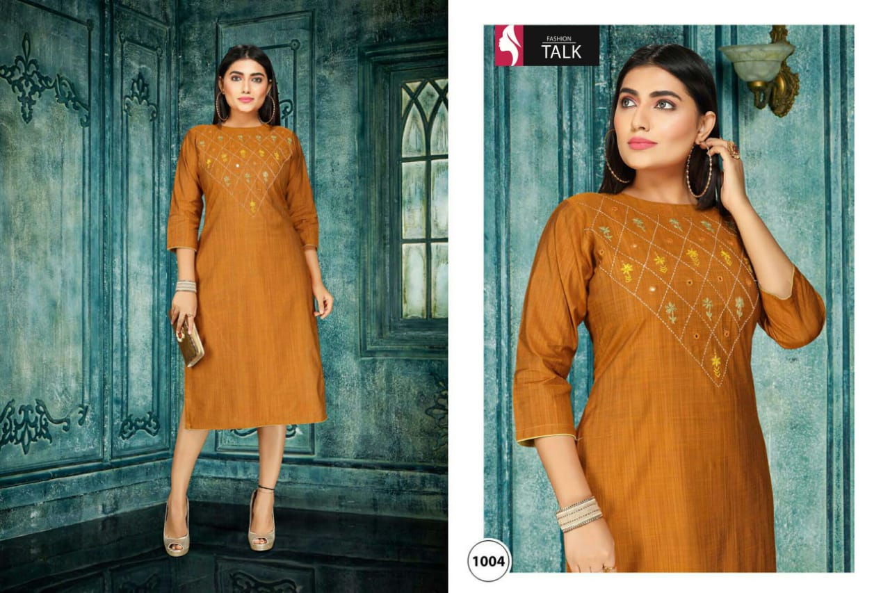 Ft Rolex Latest Fancy Designer Embroidery Work Silk Designer Kurtis Collection
