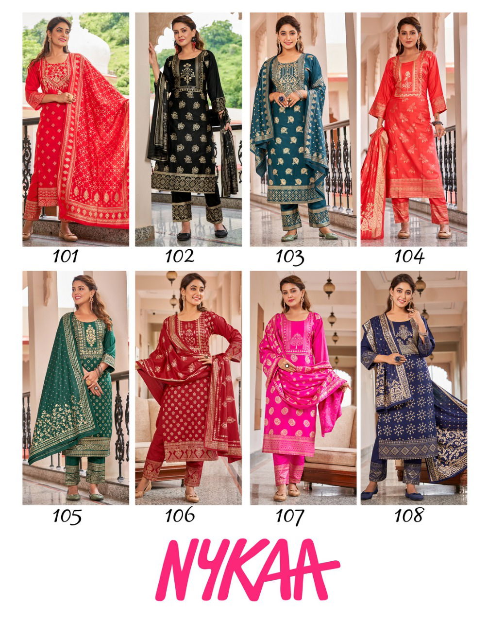Banwery Nykaa New Fancy Festival Wear Rayon Kurti Pant With Dupatta Collection