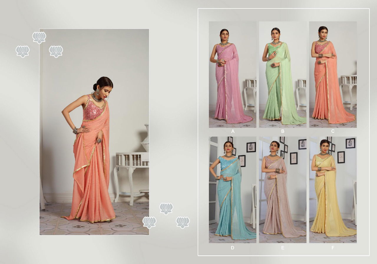 Ynf Savdha Mirror New Stylish Fancy Party Wear Chiffon Saree Collection