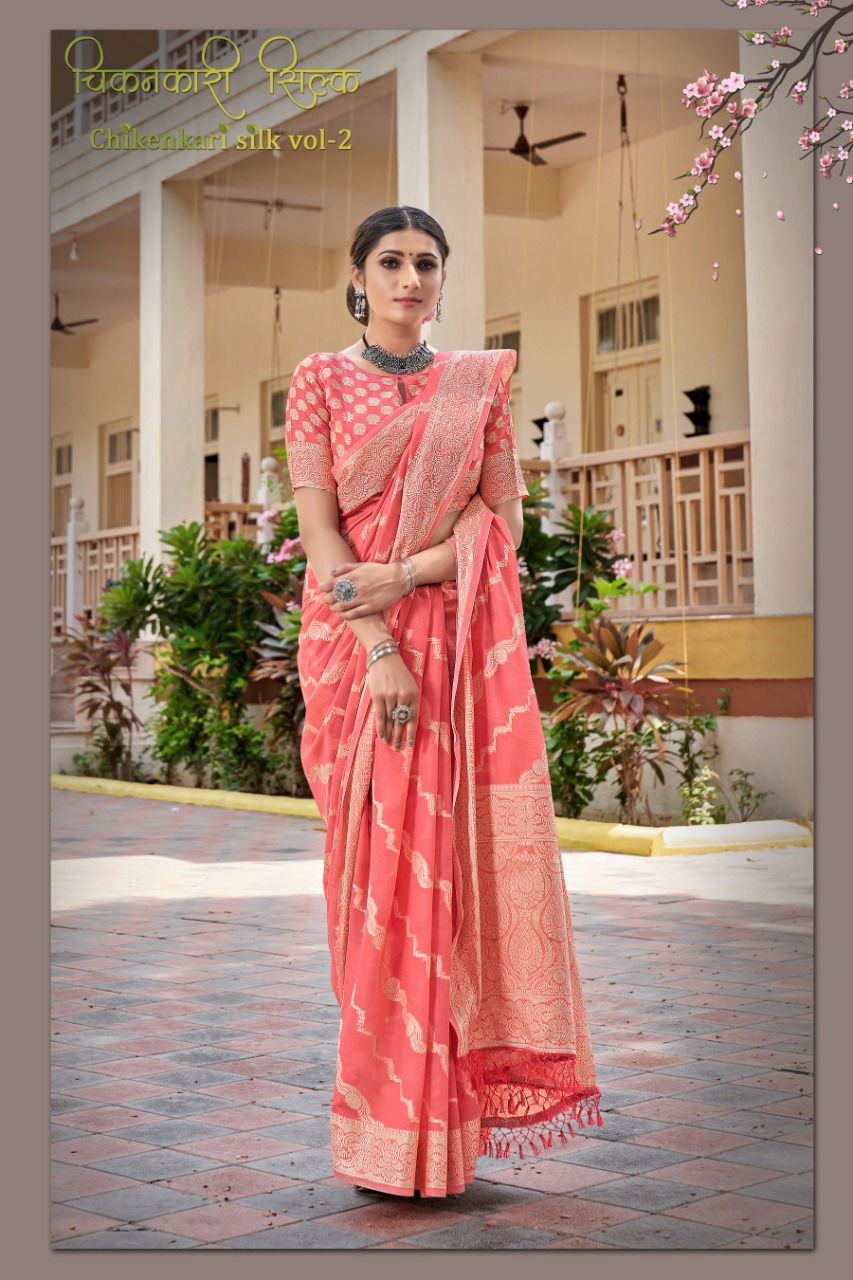 Chikankari Silk 2 Fancy Festive Wear Printed Cotton Saree Collection