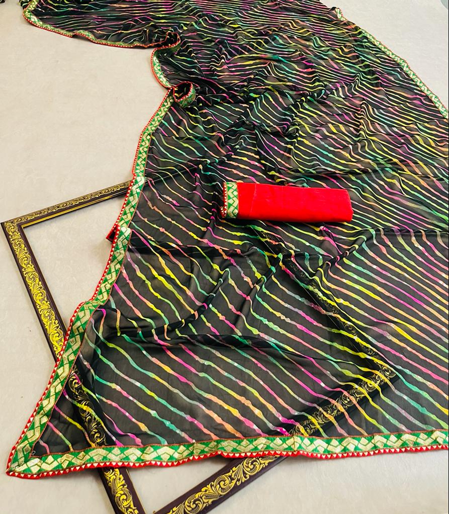 Mahek 84 Fancy Ethnic Wear Designer Printed Georgette Leheriya Bandhani Saree