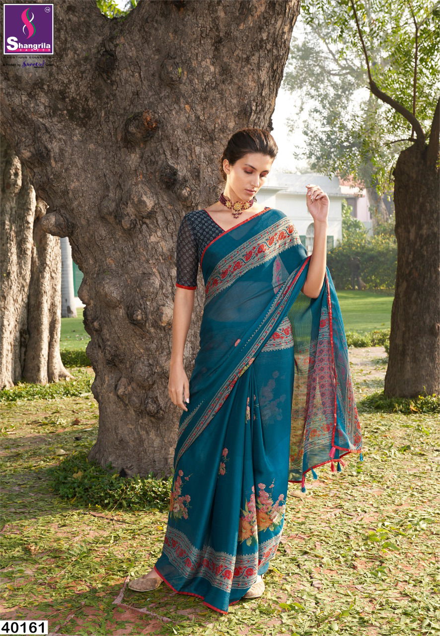Shangrila Gehna Sober Designer Digital Print Georgette Saree Collections