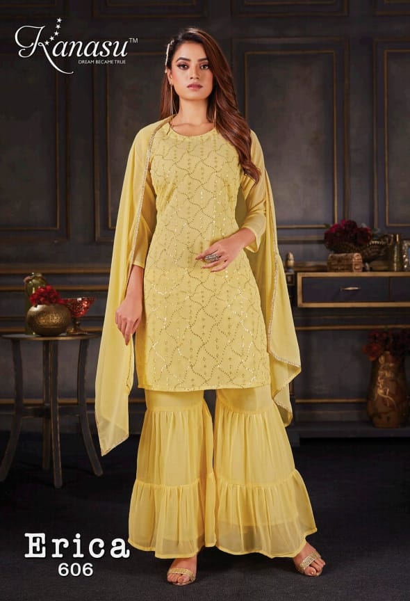 Kanasu By Erica Georgette Designer Sharara Suit Catalog