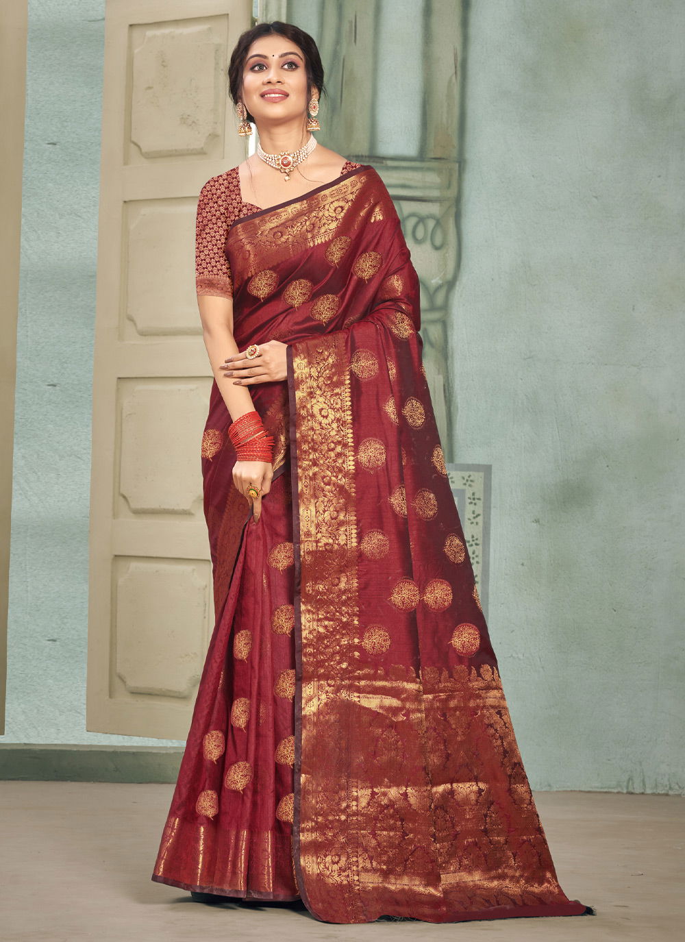 Sangam Aura Silk Fancy Festive Wear Designer Cotton Saree Collection