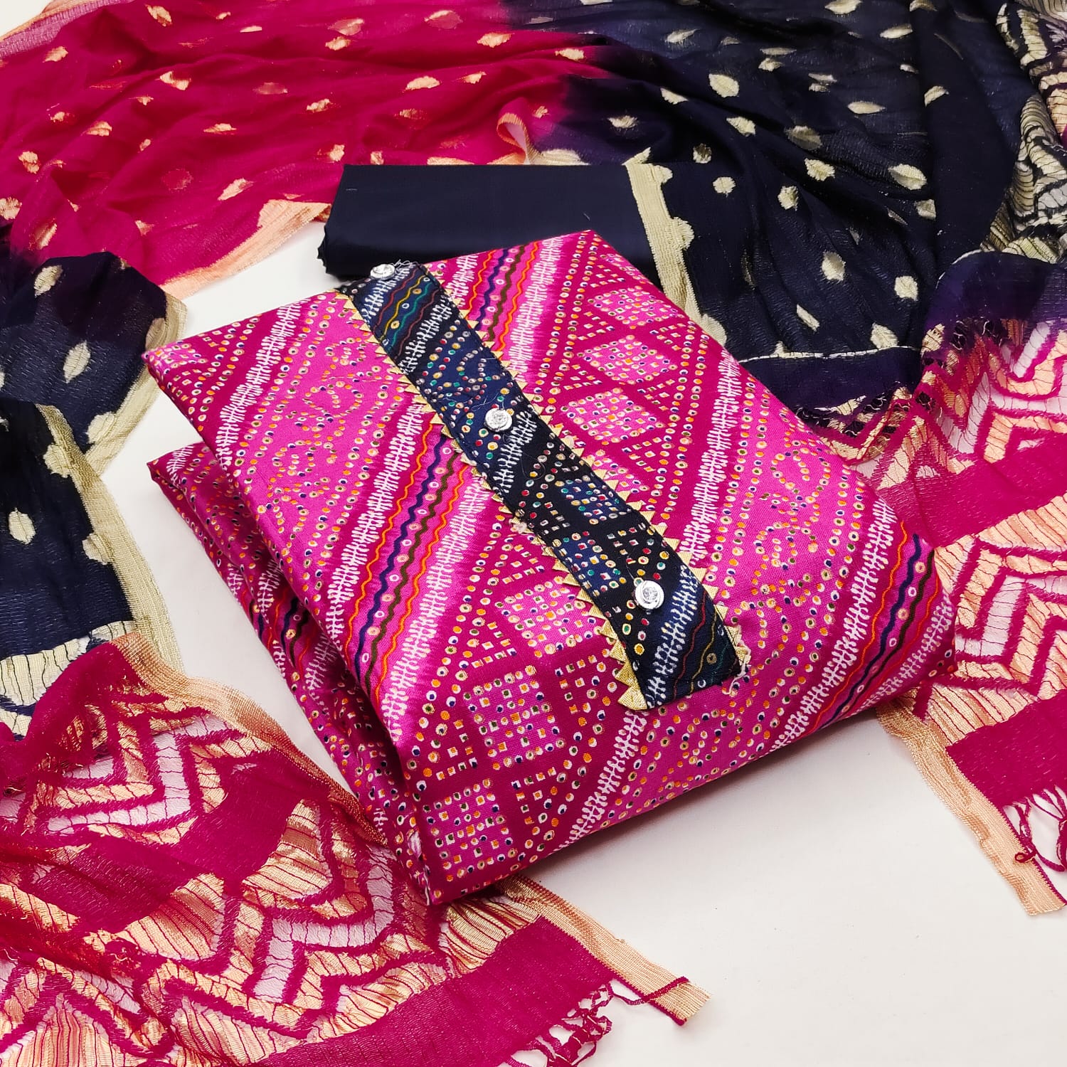 Rnx Cotton Foil Mill Print 2 Fancy Festive Wear Cotton Fancy Dress Material