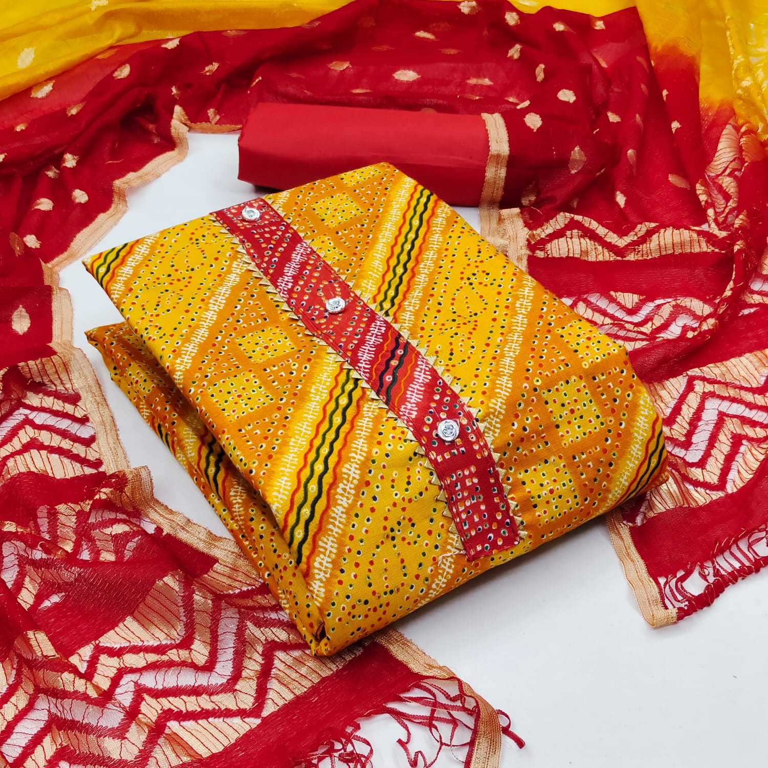 Rnx Cotton Foil Mill Print 2 Fancy Festive Wear Cotton Fancy Dress Material