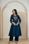 Naisha K 374 Dhabu Cotton Designer A Line Kurti And Plazzo Wholesale Clothing Distributors In India