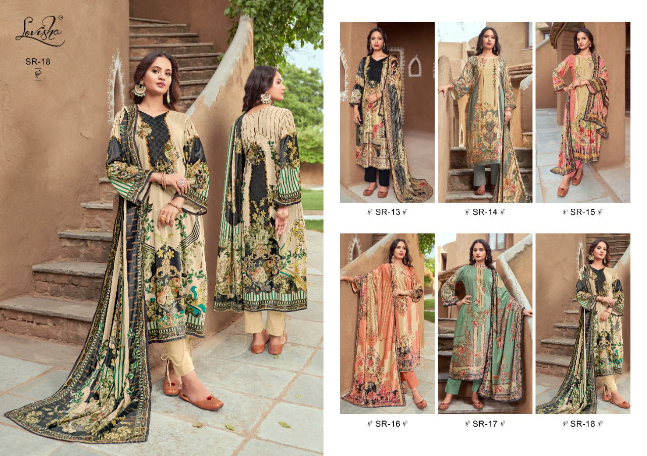 Levisha Shaira New Fancy Ethnic Wear Digital Printed Designer Dress Material Collection