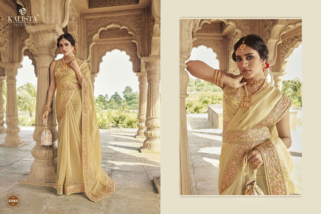 Kalista Cinderella New Stylish Fancy Party Wear Vichitra Silk Saree Collection