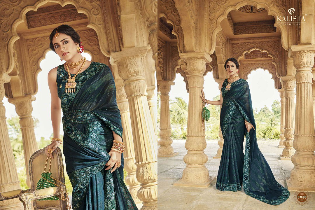 Kalista Cinderella New Stylish Fancy Party Wear Vichitra Silk Saree Collection