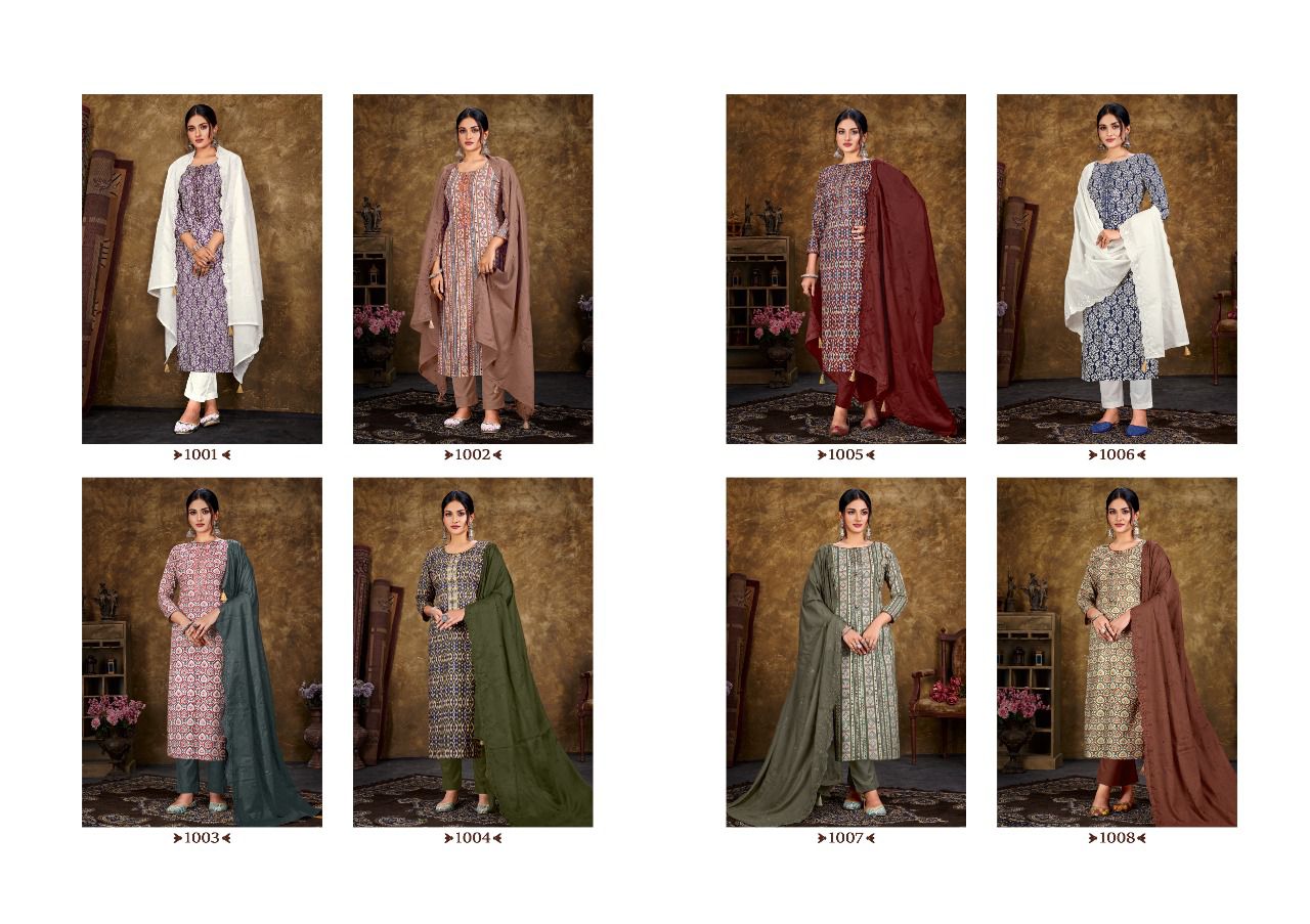 Hermitage Vogue New Fancy Casual Wear Printed Cotton Embroidery Dress Material Collection