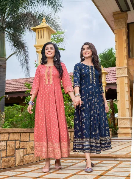 Blue Hills Catch Up Rayon Printed Wholesale Anarkali Kurti