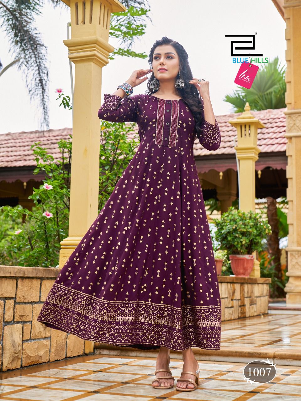 Blue Hills Catch Up Rayon Printed Wholesale Anarkali Kurti