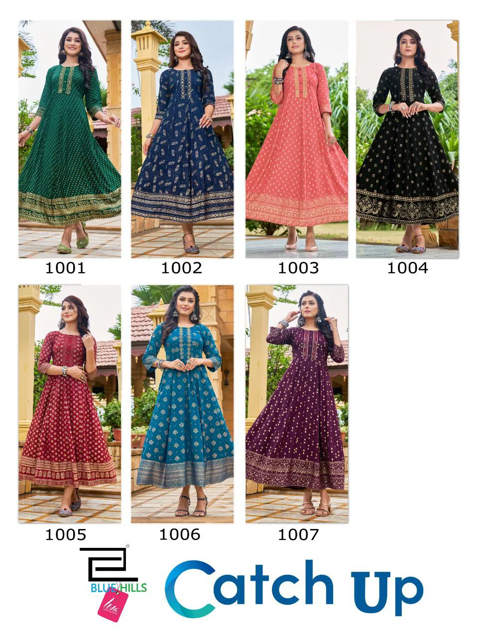 Blue Hills Catch Up Rayon Printed Wholesale Anarkali Kurti