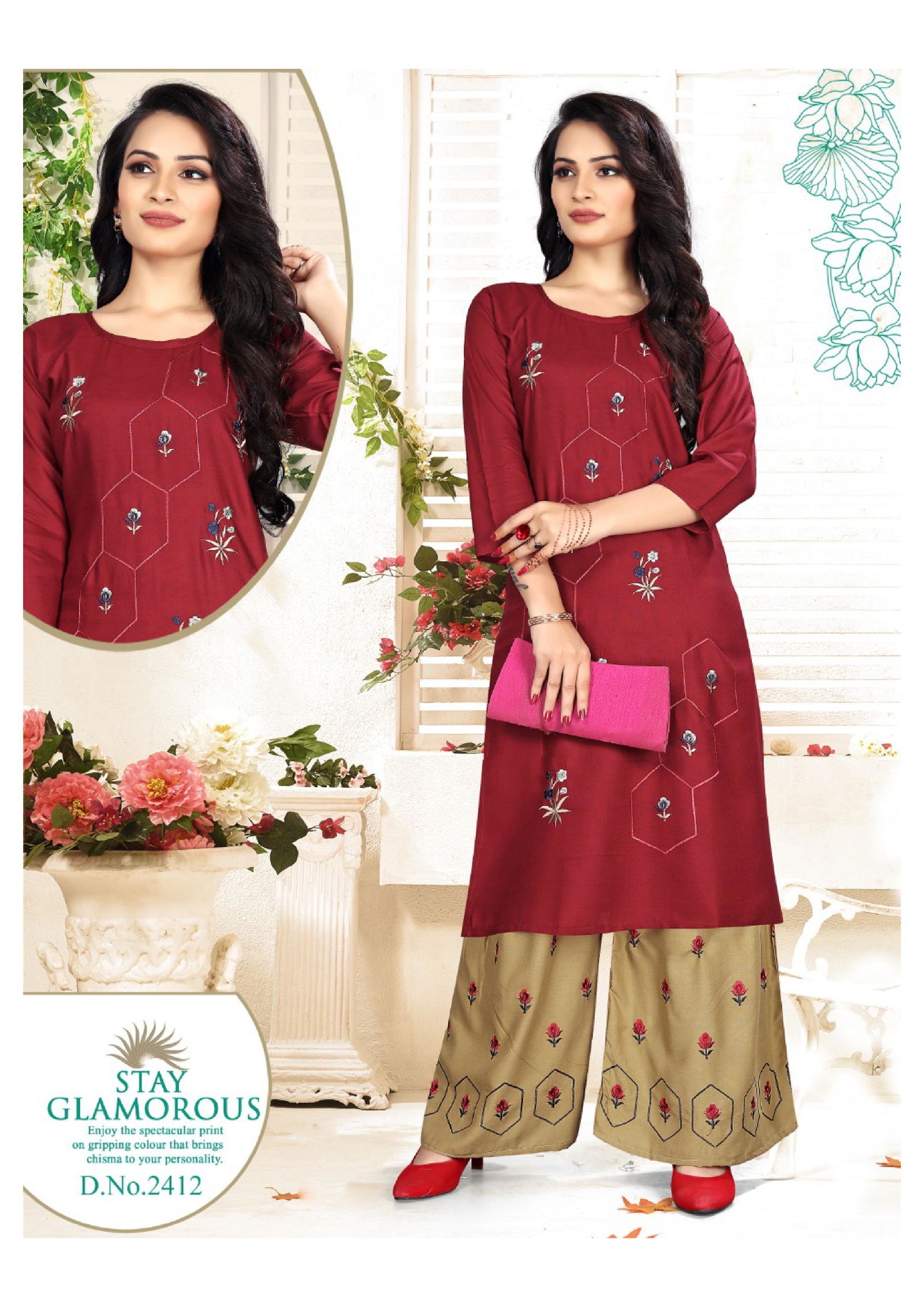 PAHAL Latest Fancy Designer Regular Ethnic Wear Rayon Printed Kurtis With Sahara Collection 