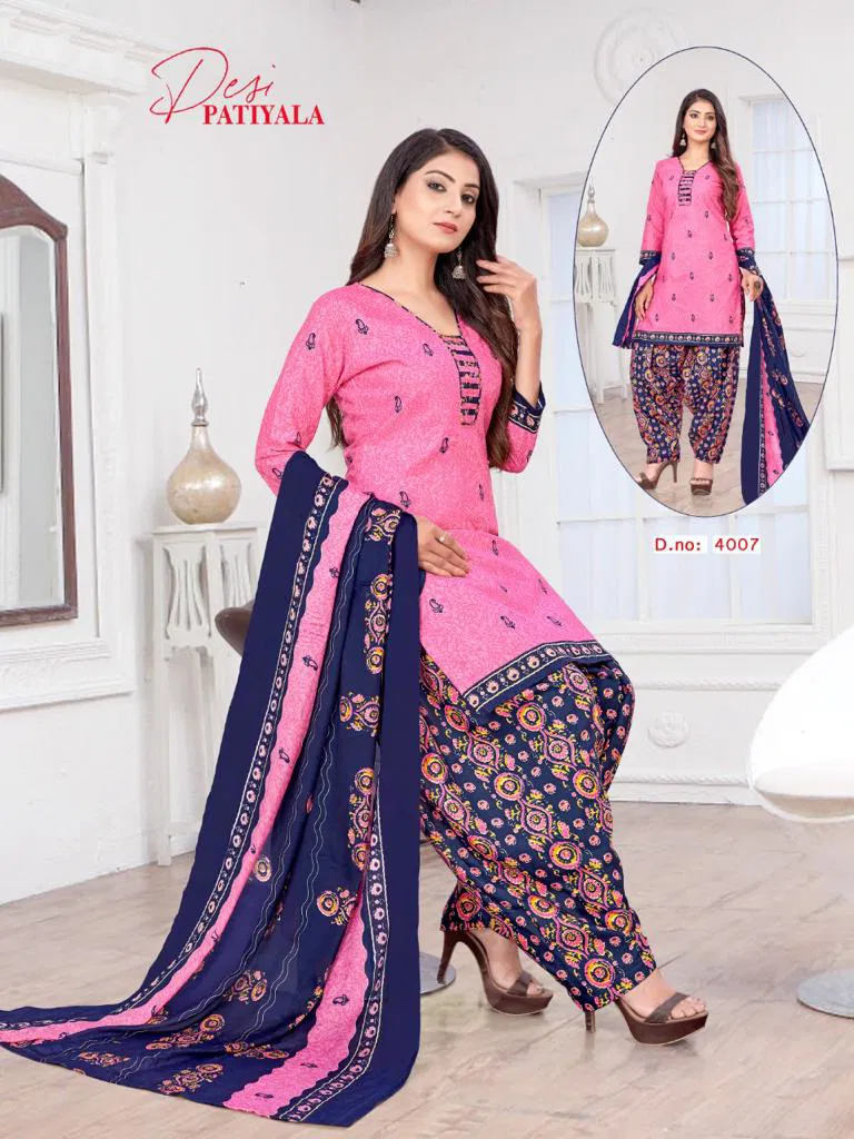 Ganesha Desi Patiyala 4 Ready Made Cotton Printed Ethnic Wear Dress Collection