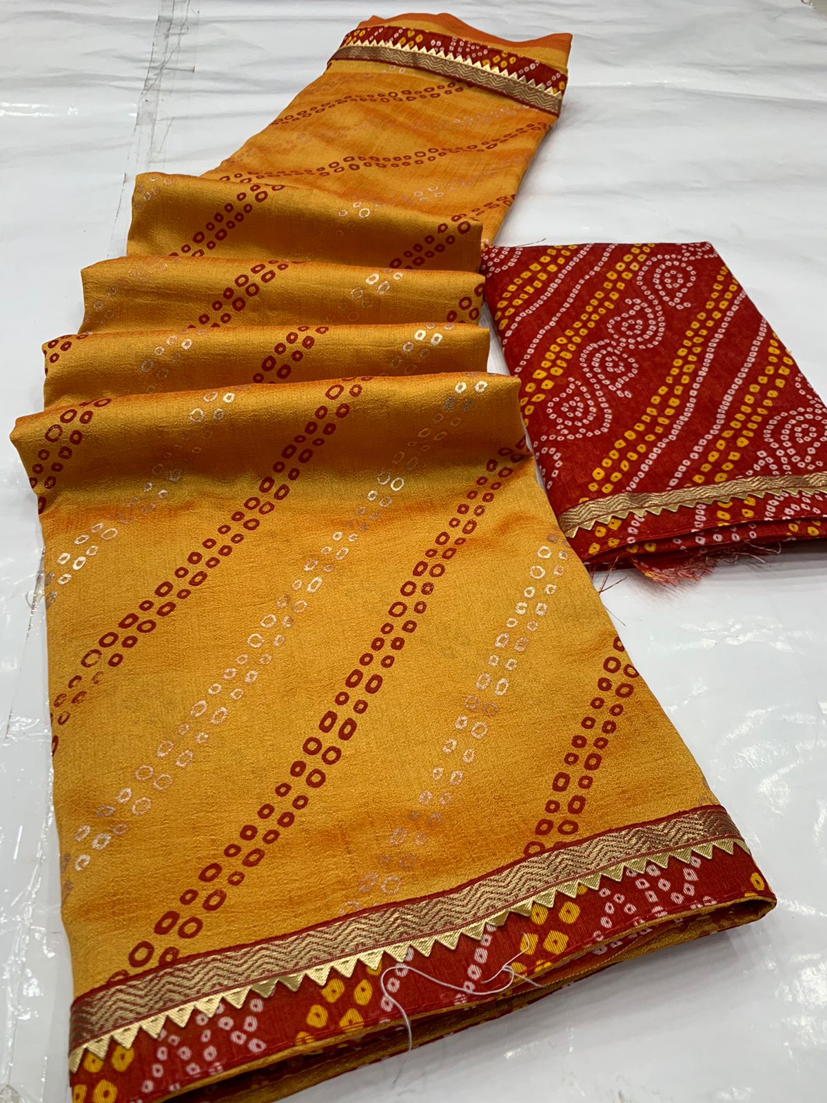 Mahek 88 Bandhani Print New Designer Exclusive Wear Vichitra Silk Saree Collection 
