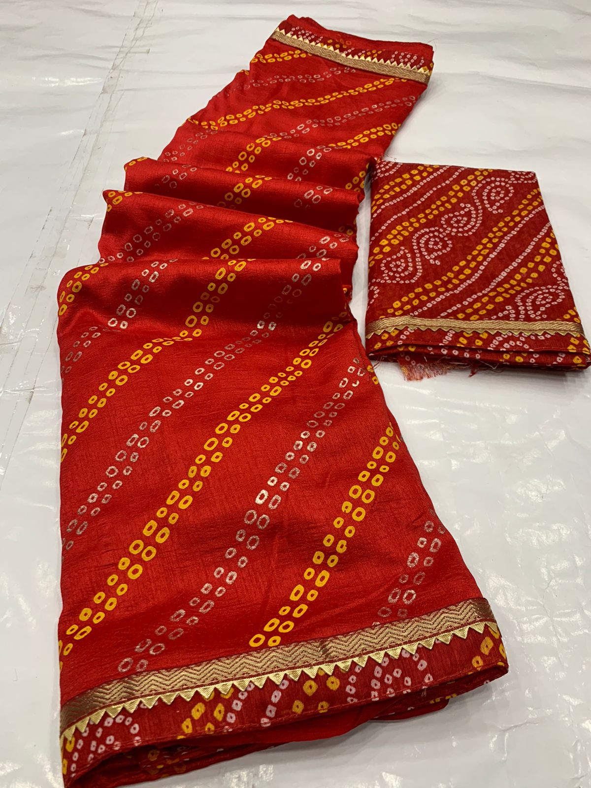 Mahek 88 Bandhani Print New Designer Exclusive Wear Vichitra Silk Saree Collection 