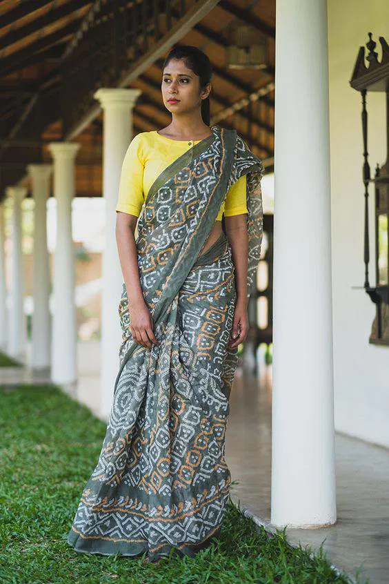Sc Linen Regular Wear Bandhej Print Latest Saree Collection 