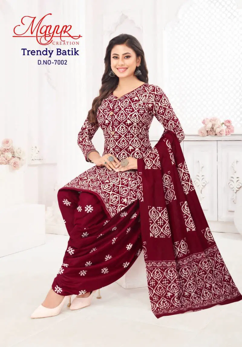 Trendy Batik Vol 7 By Mayur Cotton Dress Material Surat Wholesale Market