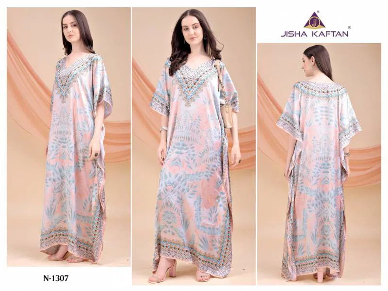 E Nazakat Vol 13 By Jelite Kaftan Japan Satin Printed Kaftans Online Wholesale