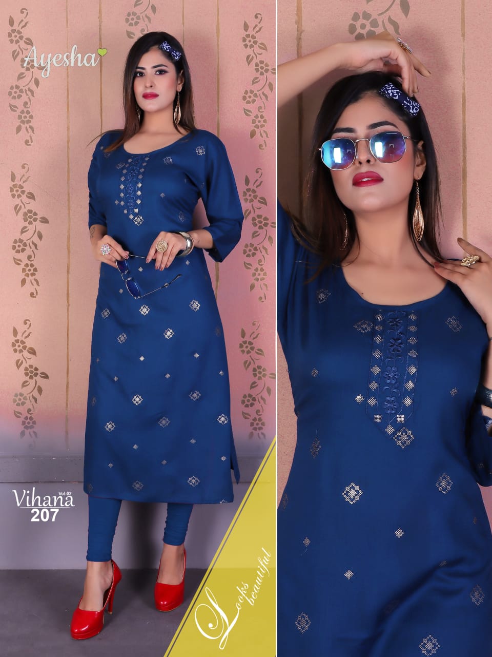 Ayesha Vihana 2 Latest Fancy Regular Casual Wear Rayon Designer Kurtis Collection
