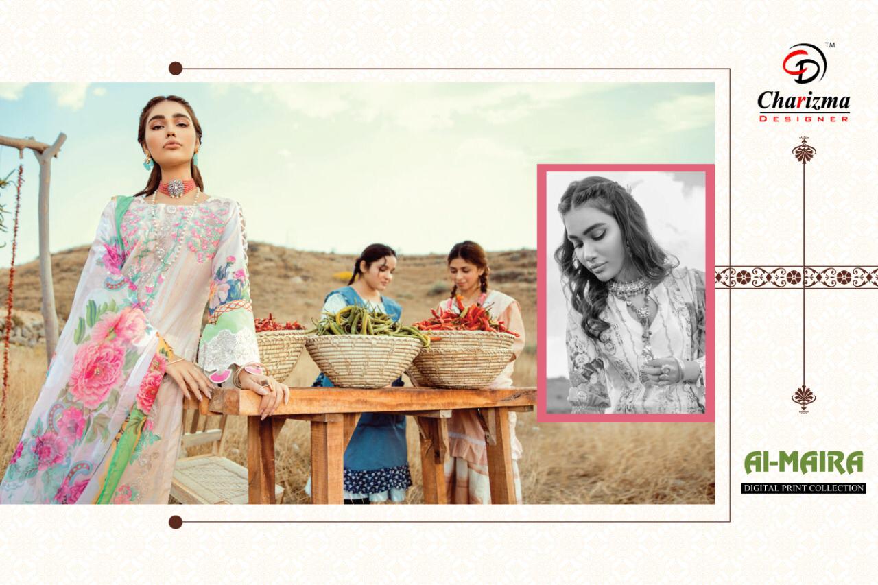 AL-MAIRA Charizma Digital print Embroidery & Bunch Patches Work  Most Hittest Design Pakistani Dress Collections