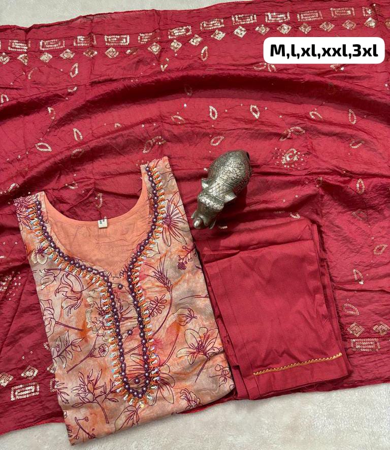 Virat Hand Work Kurti With Bottom Dupatta Catalog