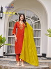Nazakat Vol 1 By Radhika Vertican Silk Kurti With Bottom Dupatta Exporters In India