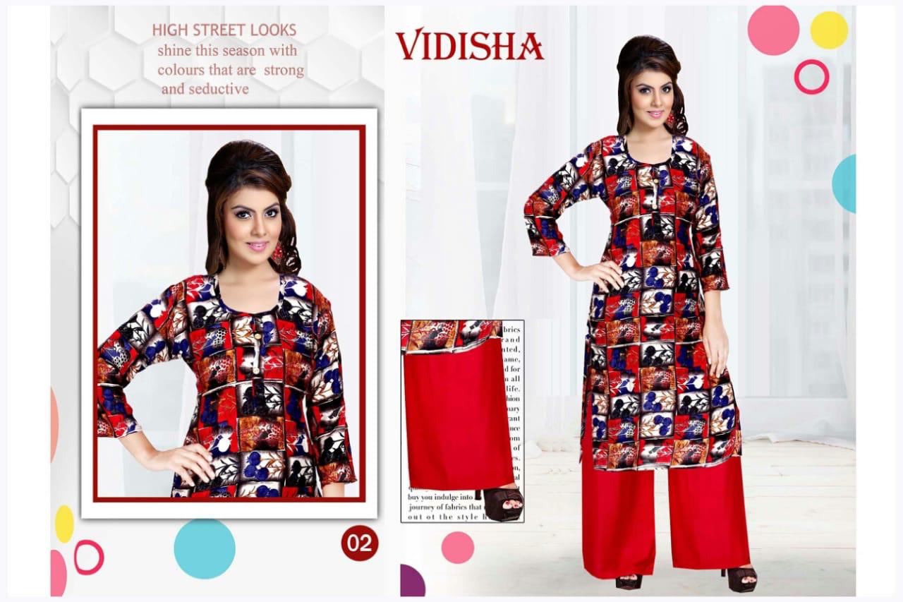 Aagya Vidhisha Stylish Daily Wear Printed Rayon Kurtis With Plazzo Collection