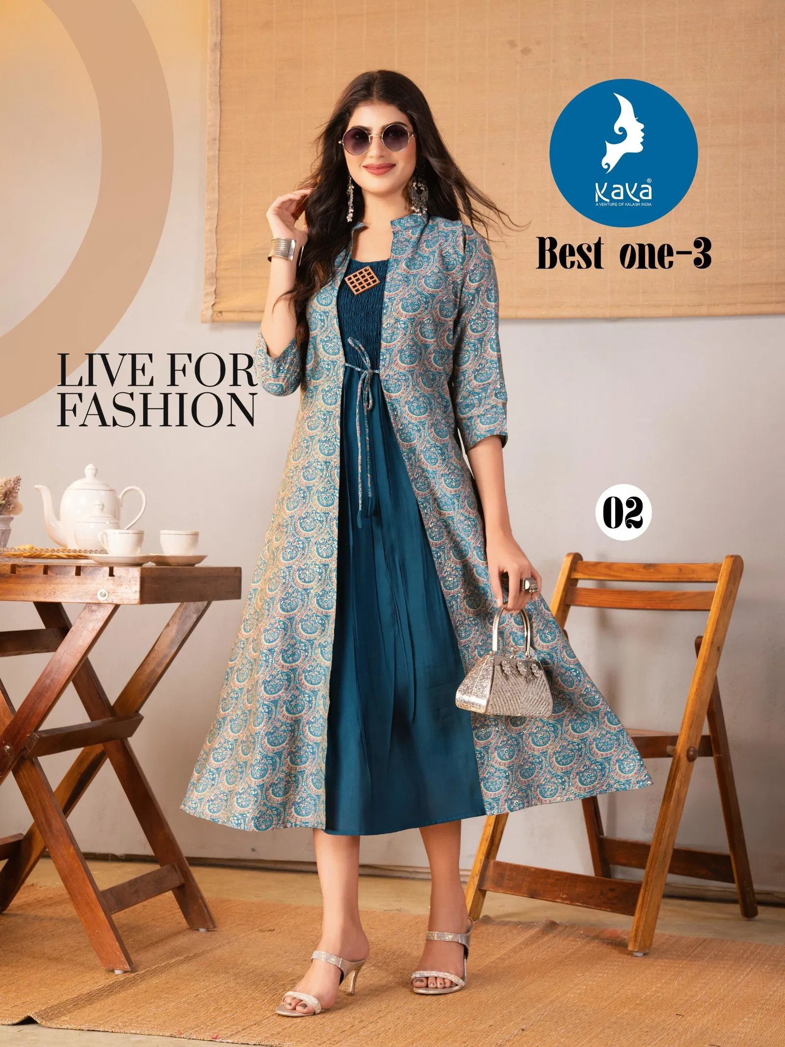 Best One 3 By Kaya Modal Printed Ladies Top With Jacket Wolesale Online