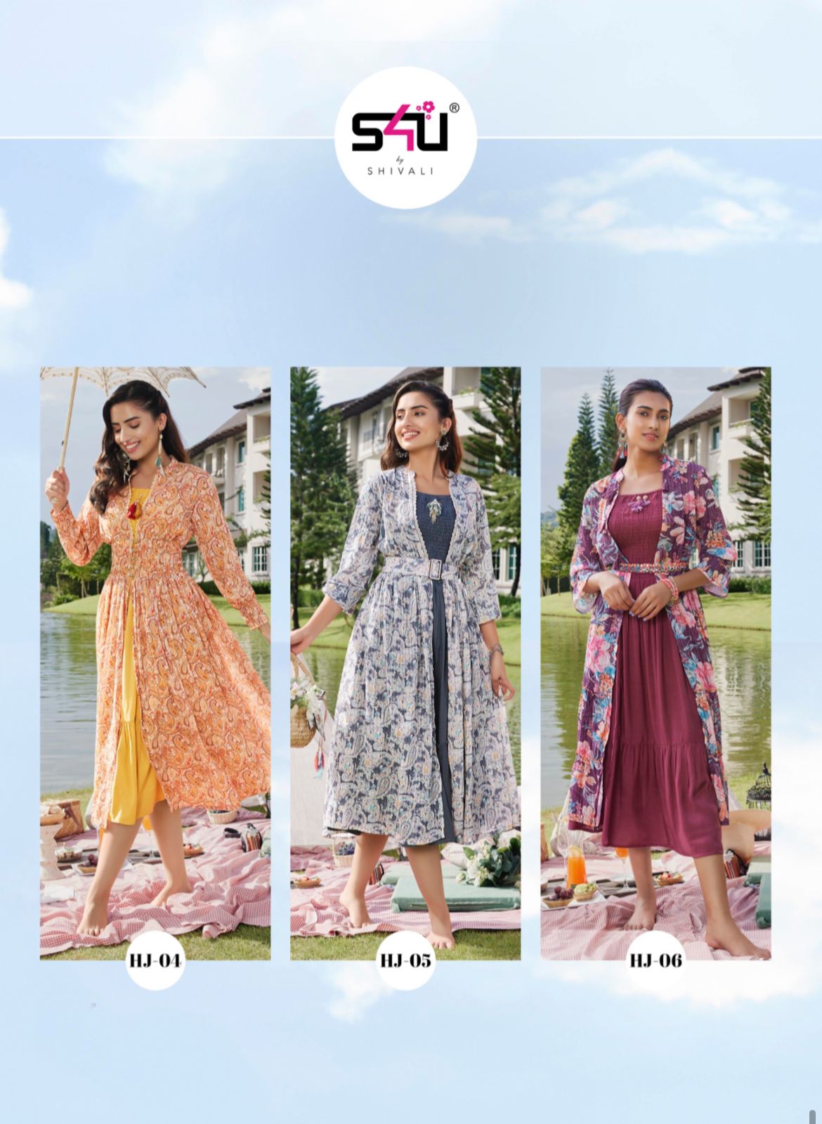 S4u Hello Jackets 8 Heavy Georgette Wholesale Stylish Kurti