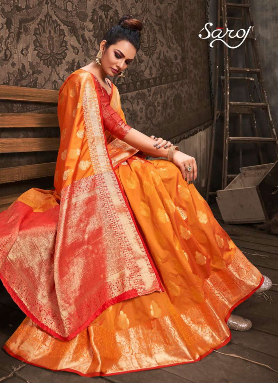 Saroj Tannu Latest Fancy designer Wedding Wear Printed Silk Saree Collection