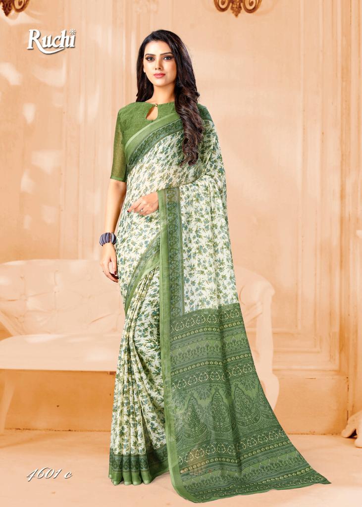 RUCHI SUPER KESAR CHIFFON 46TH EDITION Latest Regular Wear Printed Saree Collection