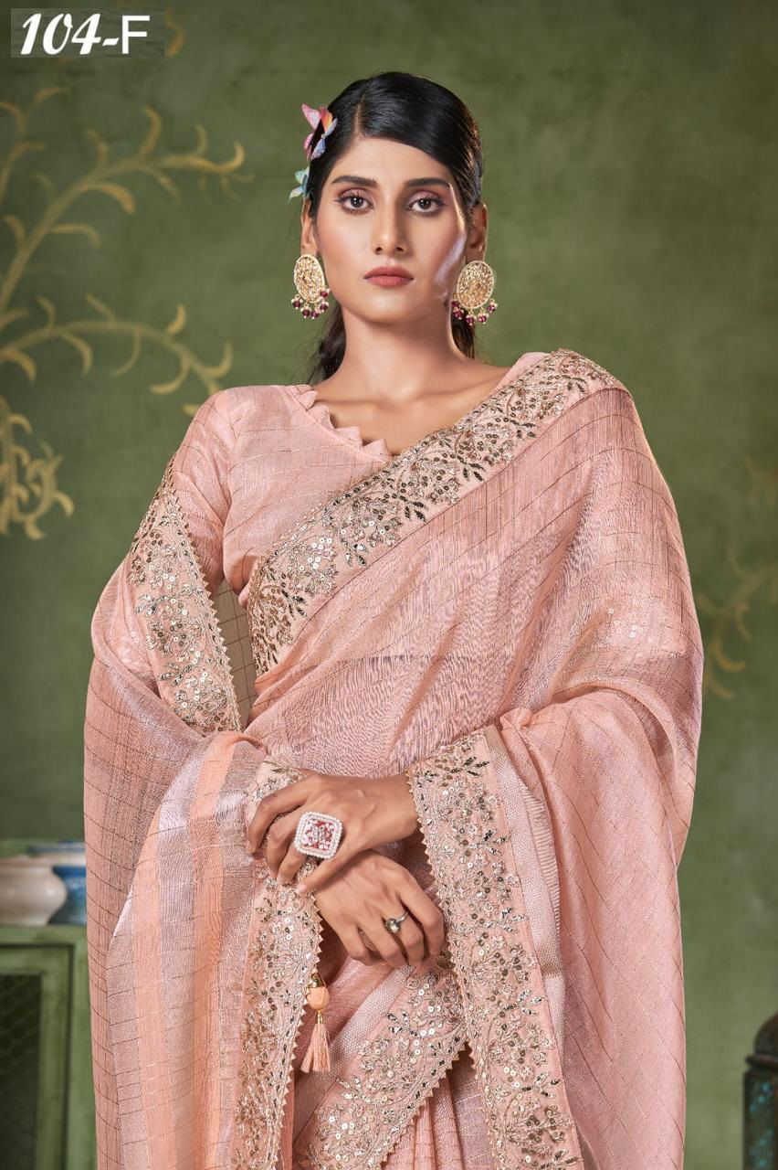 Sumitra 104 A To 104 E Banarasi Linen Checks Wholesale Saree Manufacturers