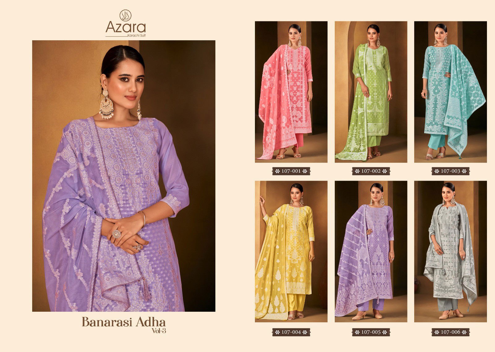 Azara Banarasi   by Radhika Adha Vol 3 Cotton Jacquard Dress Material