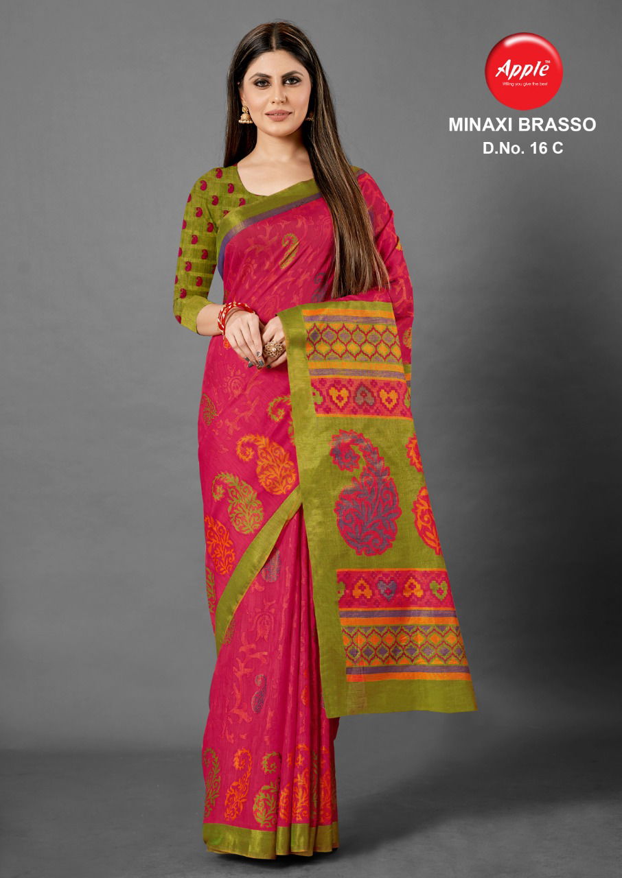 Minaxi Brasso-16 Latest Designer Casual Wear Cotton Brasso Saree Collection