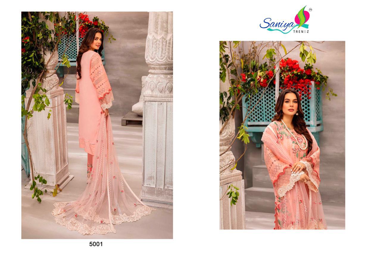 Saniya Adan Libaas 2 Latest Fancy Designer Festive Wear Luxury Cambric Cotton Chickenkari Work Embroidery Pakistani Collection