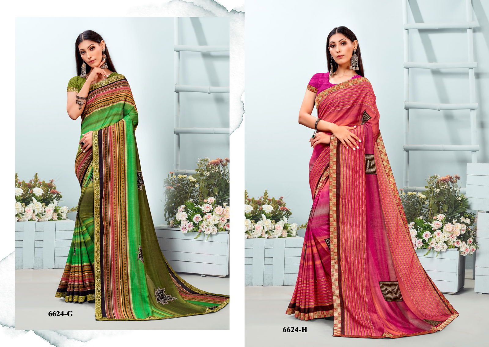 Choices Latest Fancy Casual Regular Wear Vichitra Silk Printed Sarees Collection
