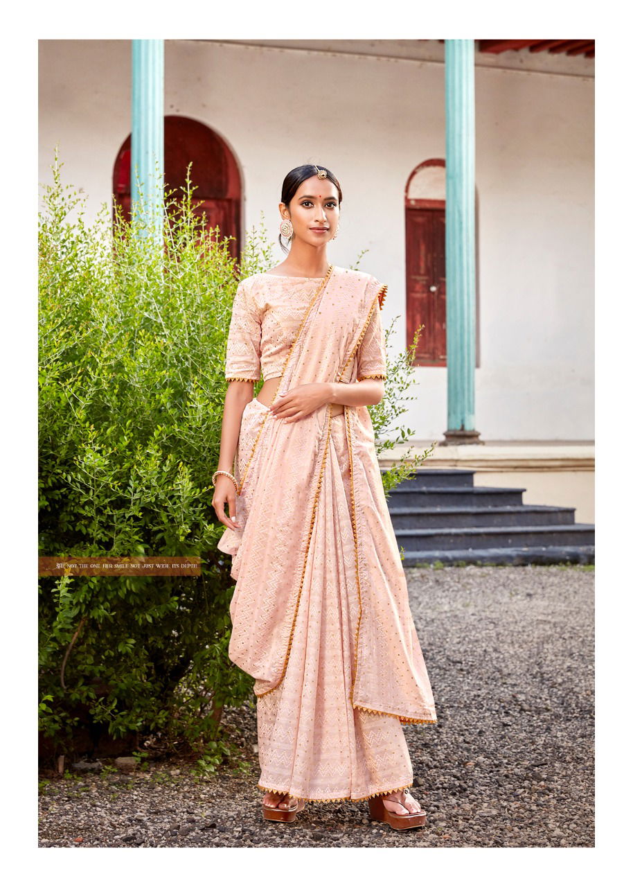 LT Fabric Latest Designer Collection of Silk Saree With Zari Lace Border Self Design in Full Body Zari Foil Work 