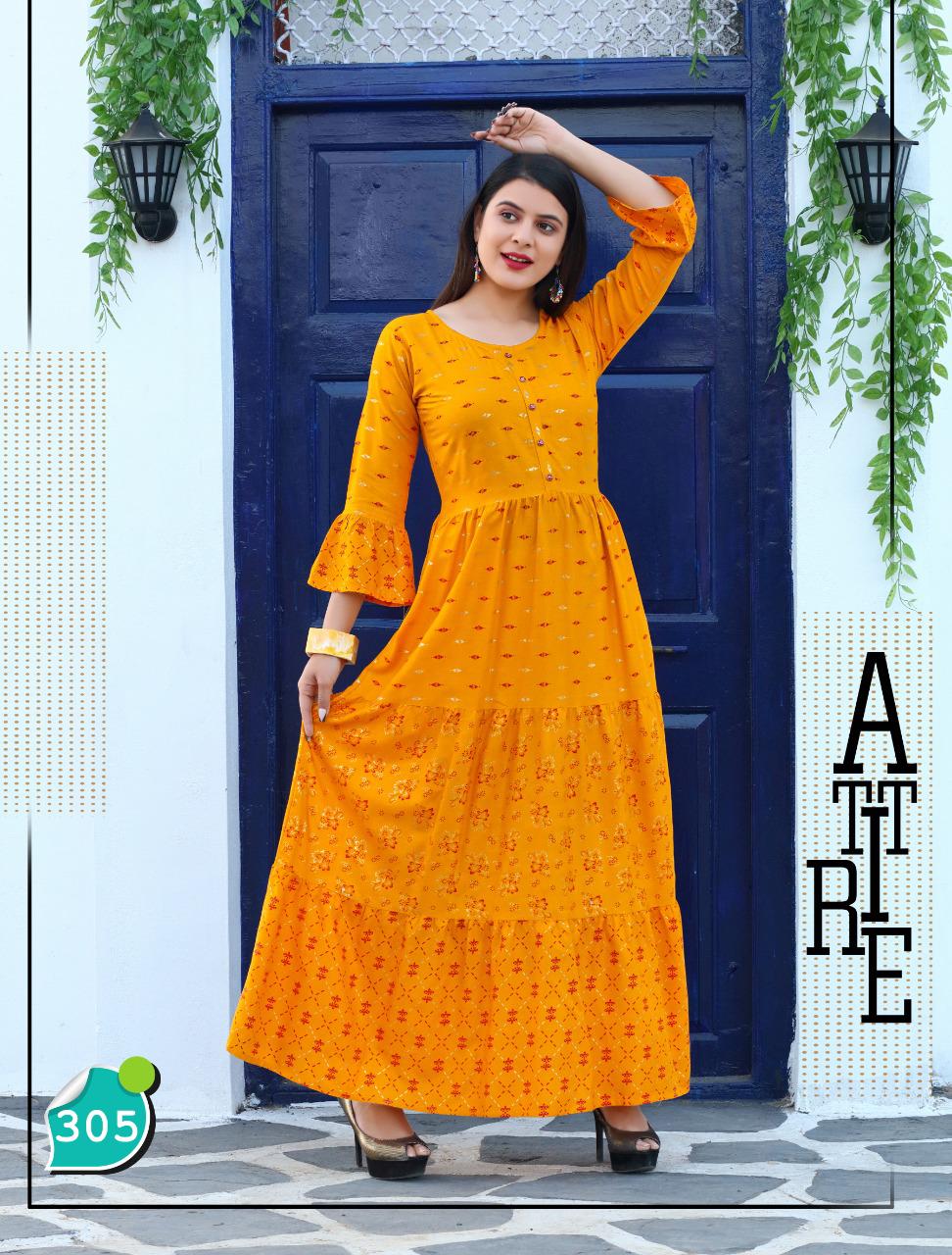 Trendy Tanishq Fancy Ethnic Wear Long Rayon Printed Designer Kurti Collection
