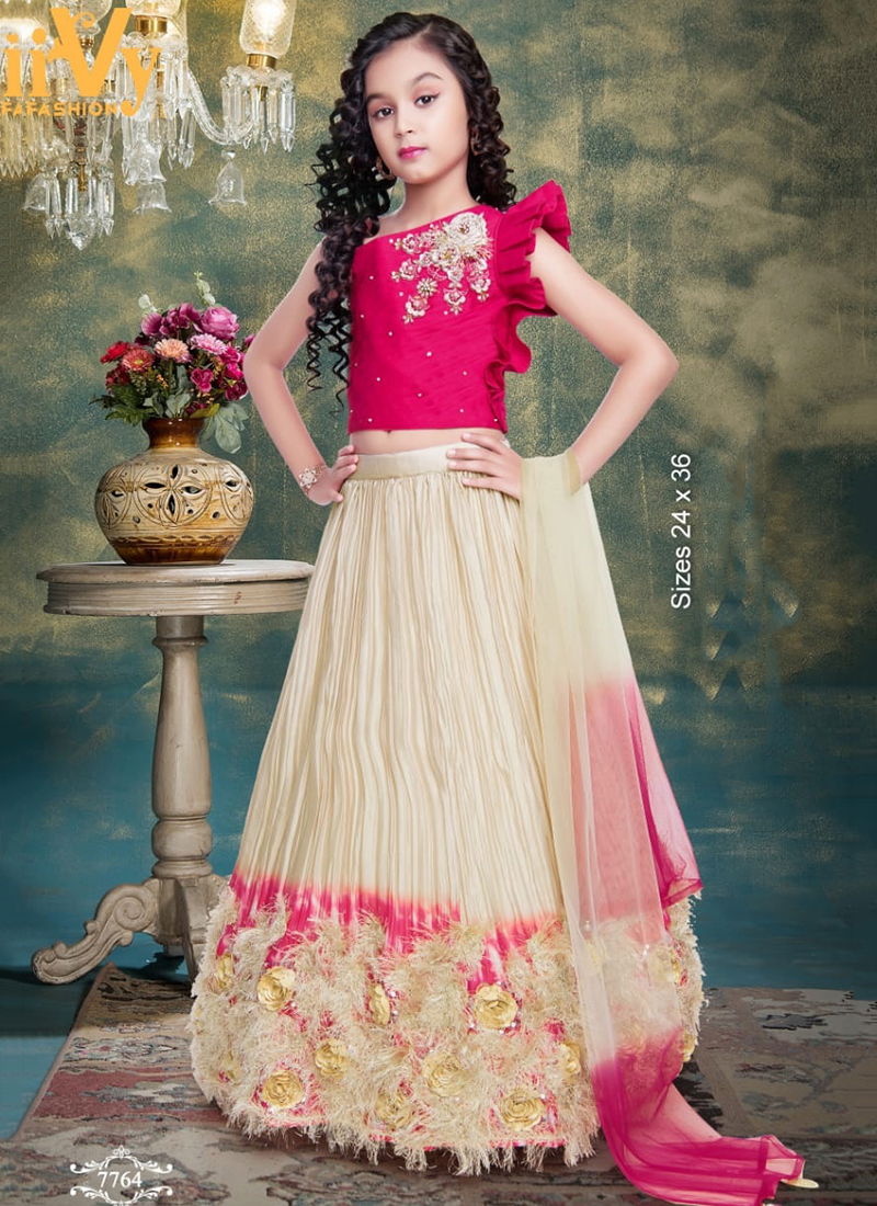 7764 New Heavy Fancy Function Wear Kids Lehenga Latest Collection