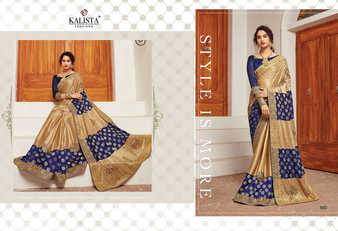 Kalista Tamasha Heavy Designer Festive Wear Embroidery Worked Vichitra Silk Sarees Collection

