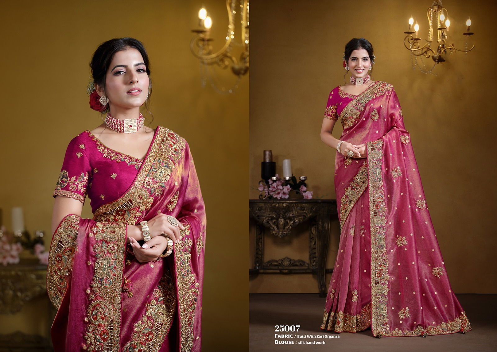 Magenta Rajasvi By Mahotsav Designer Wedding Wear Saree Orders In India
