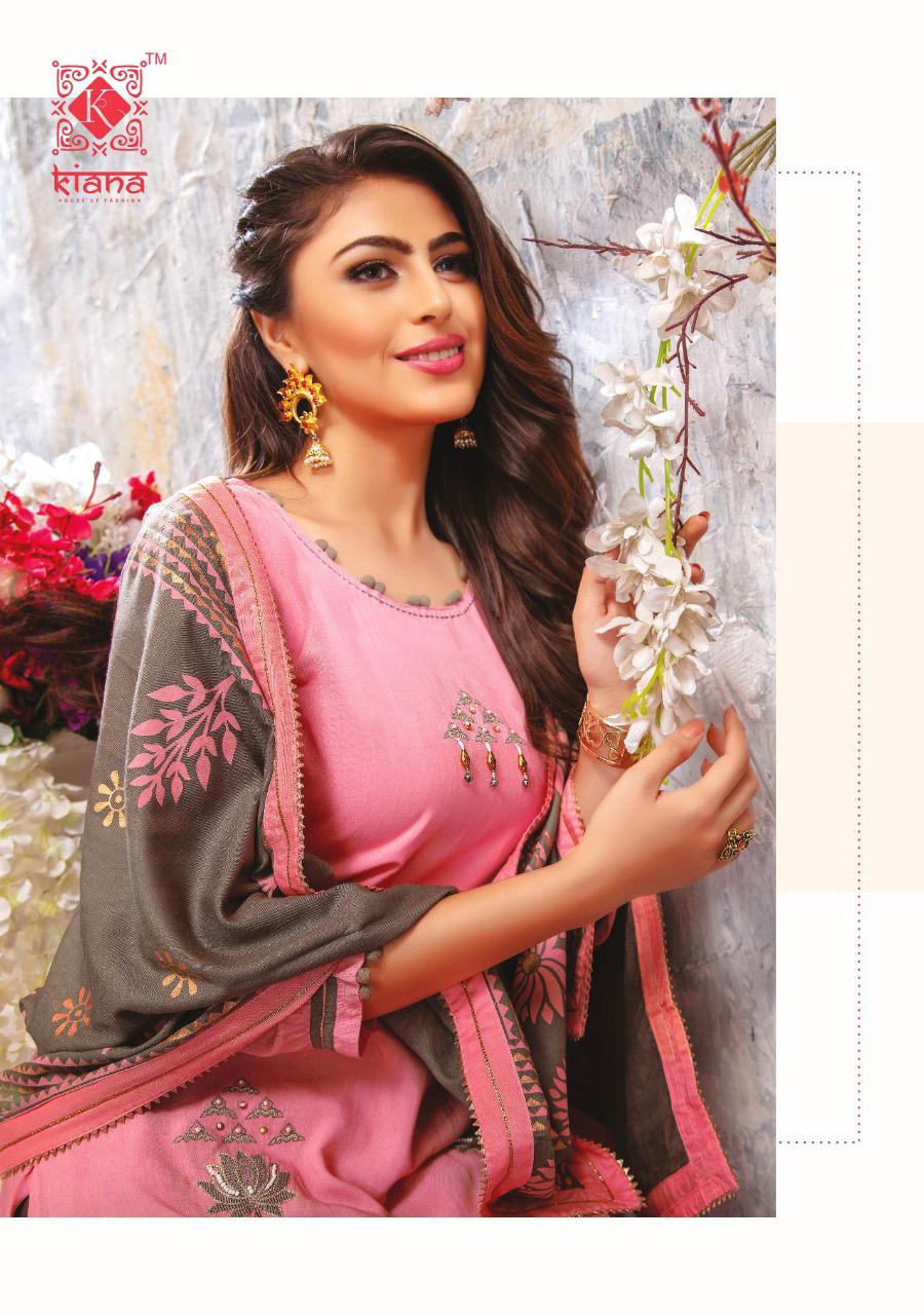 KIANA AITBAAR VOL-3 Latest Designer Fancy Festive Wear Rayon Top With Embroidery Work And Gold Print Readymade Salwar Suit Collection