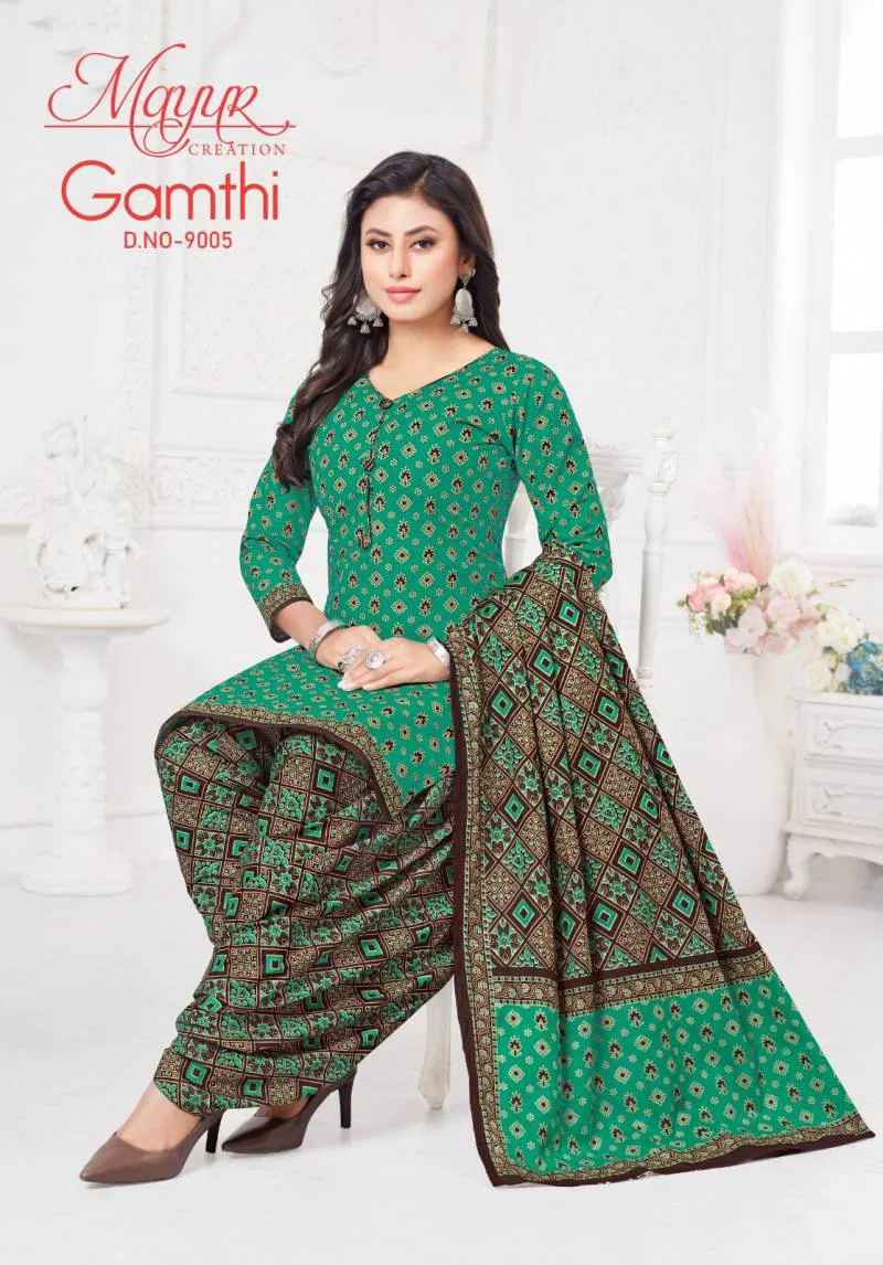 Gamthi Vol 9 By Mayur Cotton Ladies Dress Material Wholesale Market In Surat