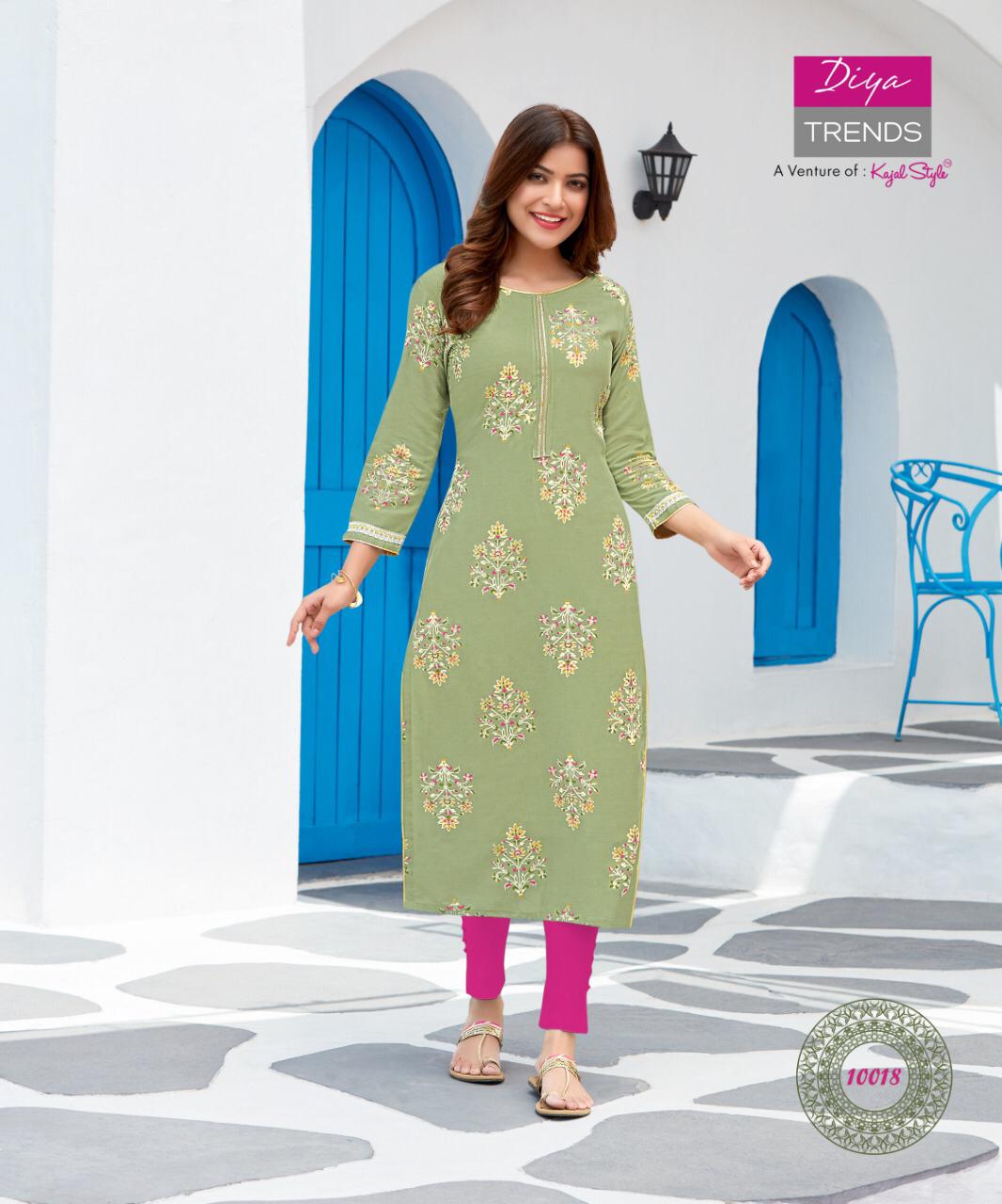 Garden City 10 Ethnic Wear Designer Printed Rayon Kurtis Collection
