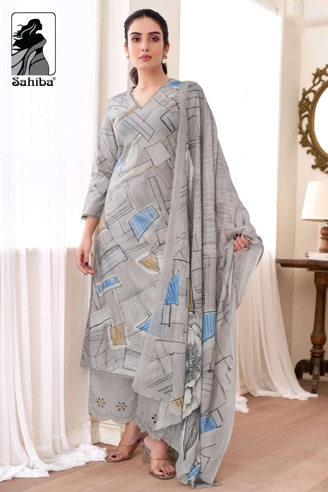 Priyanshi By Sahiba Lawn Cotton Digital Printed Dress Material Orders In India